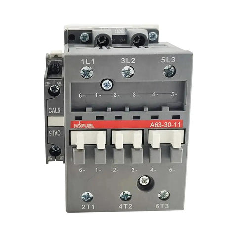 Front view of Beefy 63A 120V AC Contactor A63 30 11 1NO1NC Replacement for 3 Phase Systems, compact design with auxiliary contact.