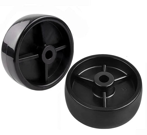 3-inch universal patio heater wheel, black plastic caster with central hub, pair