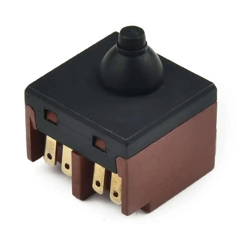 Push Button Switch Replacement For 100mm Angle Grinder 4 Inch Grinder Part Durable Black Accessory Ideal For Polisher And Grinder Maintenance No Fuss Replacement 2.5 X 2.5 Cm Size, black and brown component