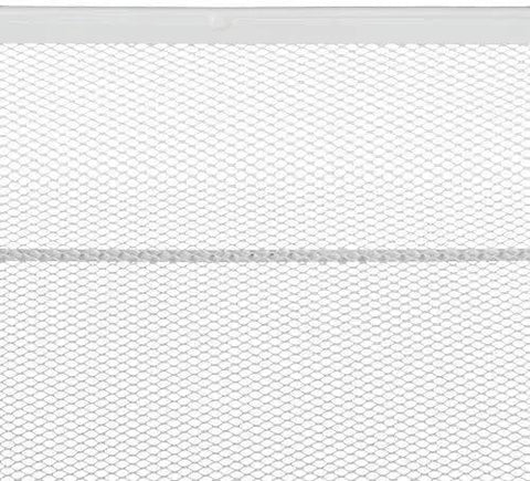 Close-up of mesh shelf on 4 Tier Rolling Utility Storage Cart On Wheels In White Carbon Steel With Epoxy Coated Finish Heavy Duty Multi Purpose Shelf Unit