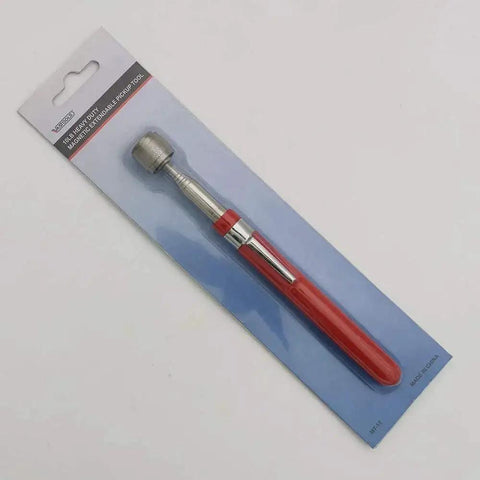 Telescopic Magnetic Pickup Tool 6.7 To 30 Inch Extendable Stainless Steel Magnet With 10 Lb Pull in packaging, red handle.