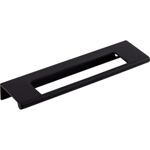 Mercer Collection 5 Inch Europa Cut Out Tab Pull in Flat Black Contemporary Cabinet Hardware Zinc Alloy Construction