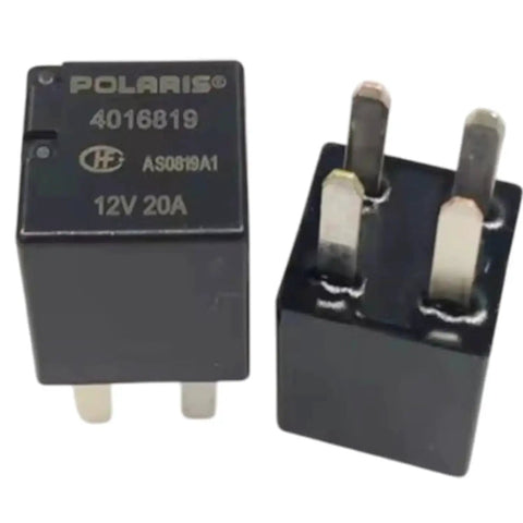 Two Pack Ultra Mini ISO Automotive Relay 12V DC 20A 4 Pin Micro Size Built For Tight Spaces front and side view