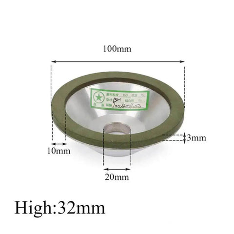 Pro Grade Diamond Grinding Wheel Resin Bond Circle Sharpener for Carbide Metal Tungsten Steel Milling Cutters 100mm
