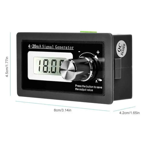 Two-Wire 4-20mA Loop Signal Generator With LCD Display, Extended 3-21mA Range, 0.5 Percent Accuracy, 0.01 Display Resolution