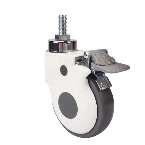 4 Inch M12 Screw Rod TPR Wheel Caster With Brake Universal Wheel For Furniture And Equipment, durable plastic and rubber wheel