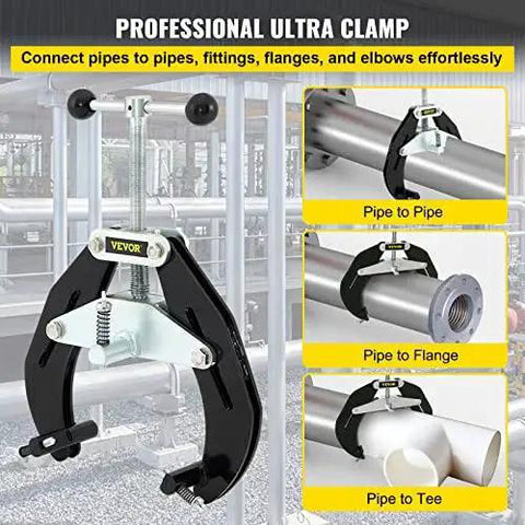 Heavy Duty Pipe Clamp For 2 To 6 Inch Pipes With Ultra Clamp Technology And Quick Acting Screws Steel Pipe Alignment Tool By VEVOR