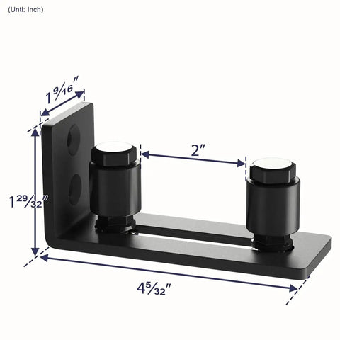 Sliding Barn Door Bottom Adjustable Floor Guide Roller Set Black For Quiet Smooth Operation, Easy To Install, Includes 2 Rollers And Hardware, Durable Steel And Nylon Construction For Long Lasting Performance.