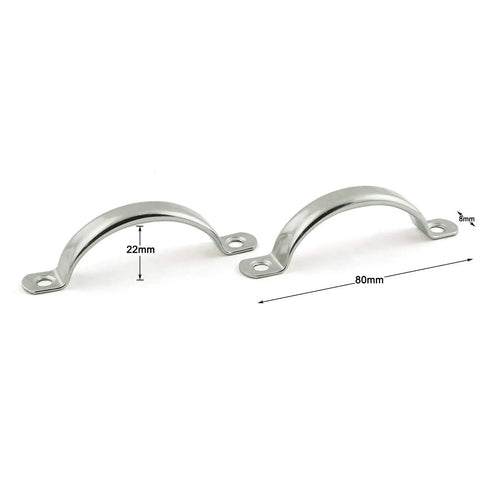 Two Pack 78mm Stainless Steel Door Handle Cabinet Drawer Pulls, Solid Hardware With Mounting Screws, Polished Finish And Smooth Surface