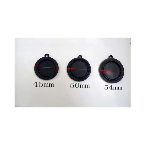 Gas water heater diaphragms trio, black rubber, 45mm, 50mm, 54mm with mounting tabs