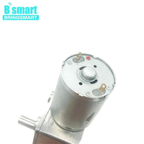 Top view of JGY-370 12V 10rpm DC Worm Gear Motor with all-metal gears and D-shaped output shaft, ideal for DIY projects.