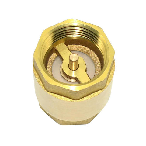 Brass female-threaded check valve with internal spring, 1 in. (DN25) size for backflow prevention