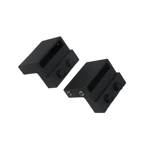 Four Pack Black Barn Door Roller Stopper Hardware For 1.61 Inch By 0.28 Inch Track And 41 By 7 Millimeter Rails, flat view