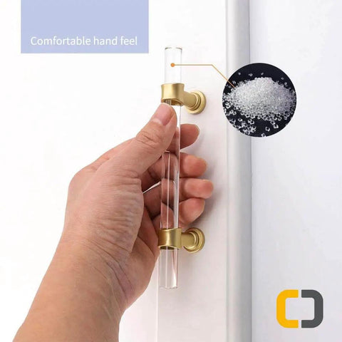 Ultra Cool 3 Inch Crystal Clear Acrylic Drawer Pulls with Sleek Gold Accents 20 Pack Set for Updating Cabinets Dressers