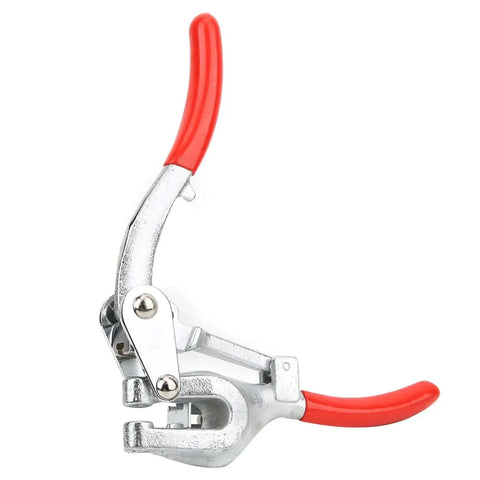 Hand Held Power Punch Kit With Stainless Steel Hole Punch Pliers And 16 Piece Tool Set with red handles for metal work