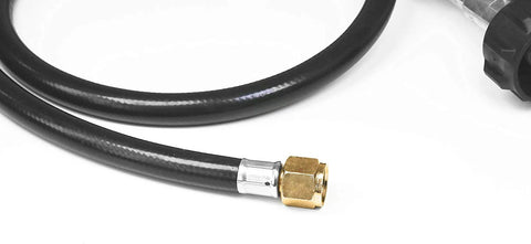 Black propane gas hose with brass 1/8 MNPT fitting for QCC1 tanks