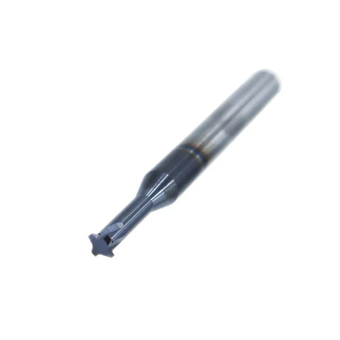20-56 TPI Single Pitch One Quarter Inch Solid Carbide Thread End Mill For Metalworking, 0.018 Inch Cutting Diameter, Four Flute