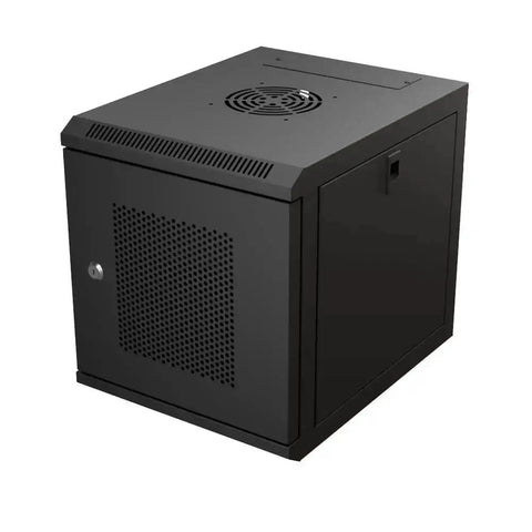 6U 10 Inch Network Server Cabinet With Perforated Door In Black, Wall Mountable IT Rack, 15.75 Inch Deep, side view
