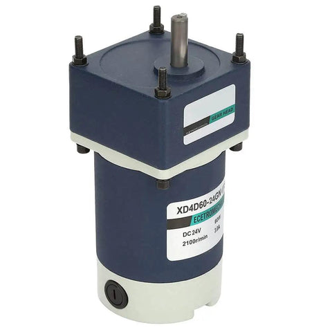 Beefy 24V 60W Metal Gear DC Gear Motor with Adjustable Speed 210 RPM Output Reduction 10 to 1 Linear Motion Actuator in blue and white