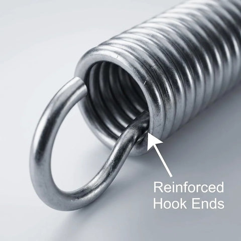 QWORK stainless steel extension spring with reinforced hook ends, 6-inch length, 2mm wire, set of 5.