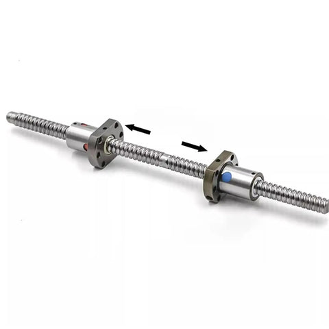 Bidirectional Ball Screw Nut SFU1204 With Anti Backlash Left And Right Hand Thread 500mm Long displaying ultra smooth operation