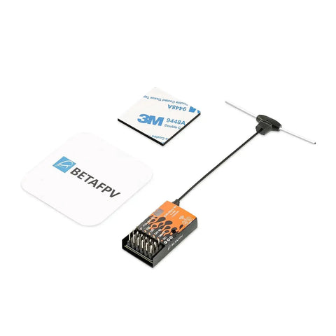 ExpressLRS Micro Receiver With Five PWM Outputs Failsafe And IPEX MHF T Antenna shown with accessories.