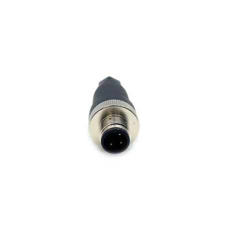M12 3 Pin Male Circular Connector A Coding Interface Field Wireable Sensor IP67 Adapter with brass gold plated contacts front view
