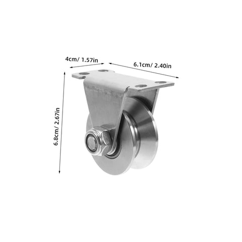 2 Pack Stainless Steel Pulley Track Wheel Set For Sliding Gate Guide Roller, Heavy Duty Track Pulley For Sliding Doors