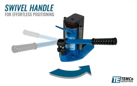 Heavy Duty Toe Jack Hydraulic Floor Lift For Containers And Machinery, 5 To 10 Ton Capacity, swivel handle view, TH0023