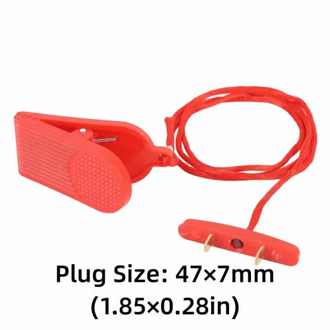 Red treadmill key with magnetic clip, 2-pack, universal fit for JX ZXCH ISPO, double insert design, with emergency stop switch.