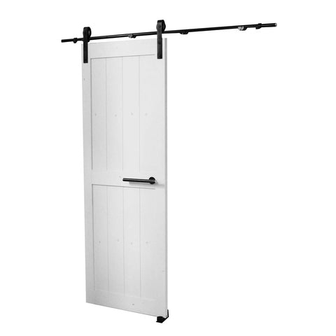 Heavy Duty Barn Door Hardware Kit 6.6 Foot Track System With 330 Pound Capacity Ultra Quiet Soft Close Sliding Hardware