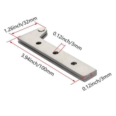 360 Degree Rotatable Inset Offset Pivot Door Hinge For Cabinets And Cupboards Built Tough Durable 201 Stainless Steel With Brushed Silver Finish 100mm Length 32mm Width 3mm Thick Rust And Corrosion Resistant 10 Pieces By MroMax, side view.