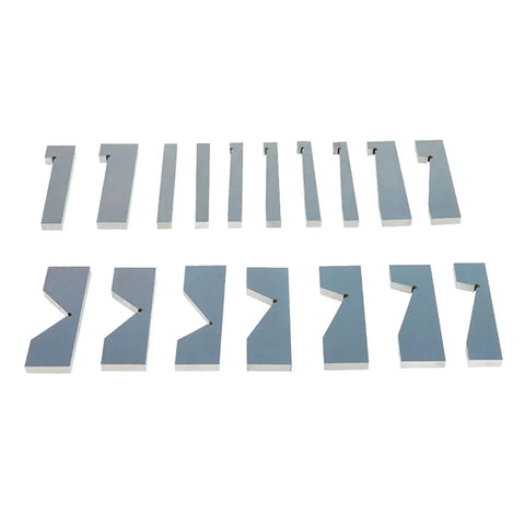 Seventeen Piece 3 Inch By 1 Quarter Inch Ground Angle Block Set for Machinists Pro Grade 0 to 45 Degree Increments