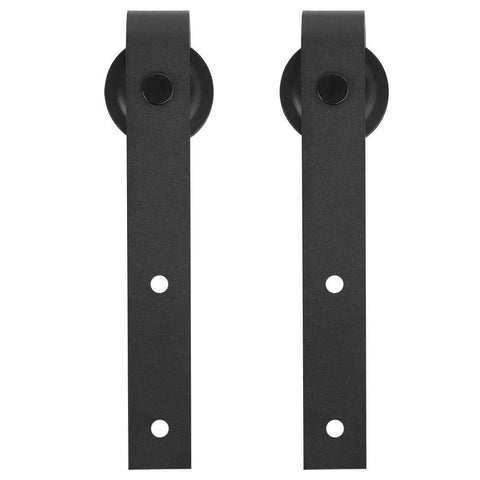 Heavy Duty Dual Deck Sliding Barn Door Kit With Silent Rollers And Track System For Interior Doors In Closet Wardrobe And Kitchen Carbon Steel Construction Two Point Four Four Meter Eight Foot Long Complete Installation Kit rollers