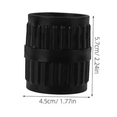 Black dual tubing reamer set, compact inner and outer tools for water pipes and copper tubes, shown with dimensions, chamfering made easy.