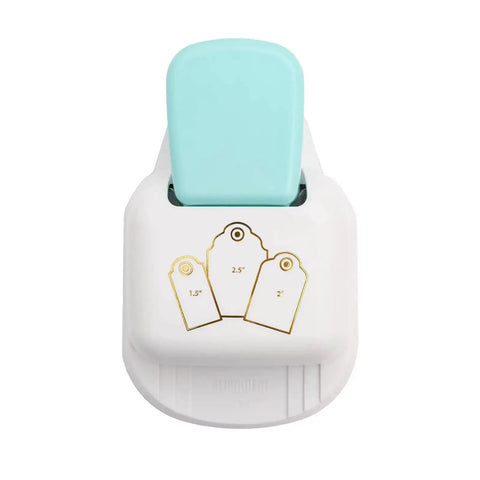 3-In-1 Round Tag Punch For Crafting And Scrapbooking, Multi Color Tool for gift tags with clean rounded edges, shown front view