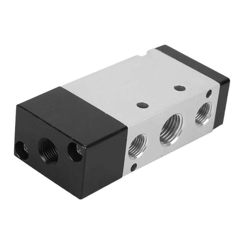 Industrial Pneumatic Solenoid Valve for Air Control, 2 Position 5 Way Aluminum Alloy Body, G3 8 Inch Ports, Model 4A310-10