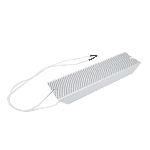 Xiaoyztan braking resistor, 500W 4Ω, aluminum finned housing, side view with two white leads