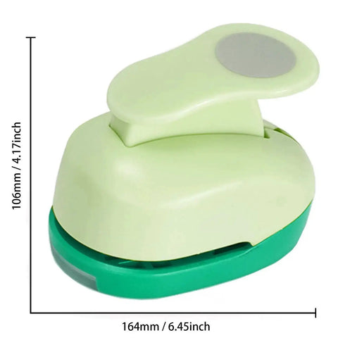 3 Inch Circle Hole Punch For Crafting And Scrapbooking Green Large Circle Punch For Cards Albums Gift Wrapping Photos DIY Projects Office Supplies Great For Card Making And Paper Art Projects Perfect For Gift Wrapping And Album Decor side view