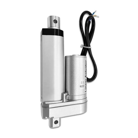2 Inch Stroke 12V Electric Linear Actuator By Aflle 225 Lbs Load Capacity IP55 Waterproof Aluminum Silver Body