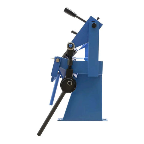 Side view of Pro Grade Heavy Duty Floor Box And Pan Brake 24 Inch Sheet Metal Bender 0 To 135 Degrees With Removable Fingers