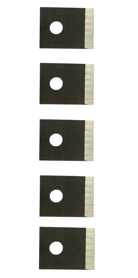RJ45 Pass Through Crimp Tool Replacement Blades 5 Pack 8 Pin Cavity Heavy Duty Steel Blades displayed vertically