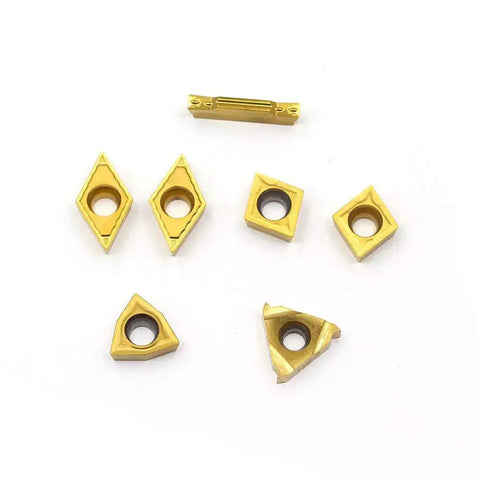 Set of seven Pro-Grade Carbide Turning Inserts MGMN300 16ER A60 WCMT06T304 CCMT09T304 DCMT11T304, suitable for CNC turning on tool holders.