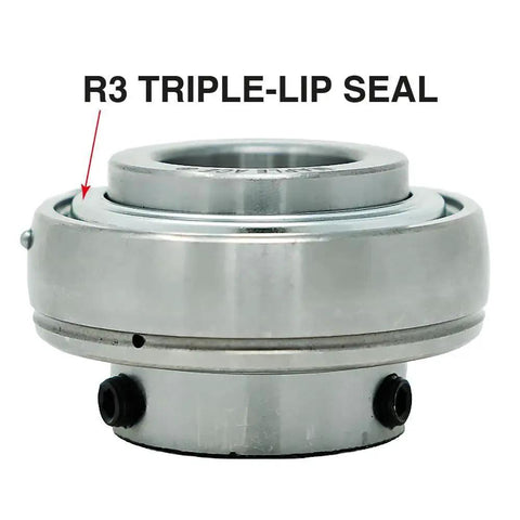 Heavy Duty Insert Bearing UC207 With 35mm Bore Spherical Outer Diameter R3 Triple Lip Seal Set Screws And Lubrication Hole