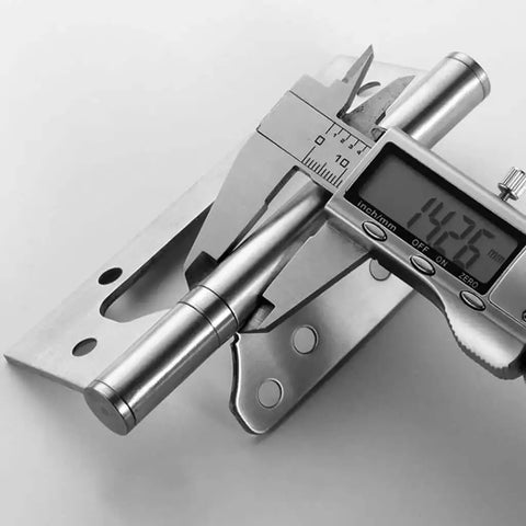 Heavy Duty Slot Free Hinges For Cabinets And Closets 4 Inch To 5 Inch Silent Thickened Stainless Steel measured with digital caliper