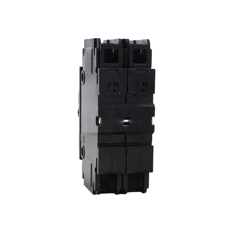 Front view of 15 Amp 120V And 240V Two Pole DIN Rail Miniature Circuit Breaker UL 489 Listed 35mm Mount HCB1U-60 MCB.
