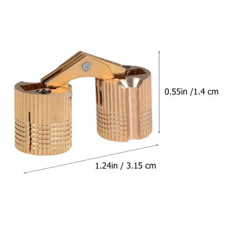 Heavy Duty Grade Copper Hidden Bracket Hinges For Jewelry Boxes And Furniture, size details, 2 Pack By Shineofi