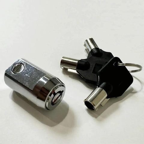 19mm Tubular Roll-Up Lock Cylinder with 1 Cylinder and 3 Keys for secure roll-up doors, featuring chrome finish and key set.