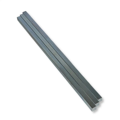 Three Eighths Inch Square Steel Key Stock Bar Zn Coated Cold Drawn Oversized Twelve Inch Pack Of Three For Precision Key Stock