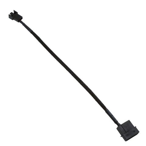 Two Pack Molex To 3 Pin PC Fan Adapter Cable 12V 4 Pin PWM To Molex Power Lead Connects 3 Pin Or 4 Pin Fans To Molex 10 Inch Black Sleeved
